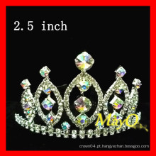 Beleza pageant tiara coroa, AB coroa de cristal, tamanhos disponíveis